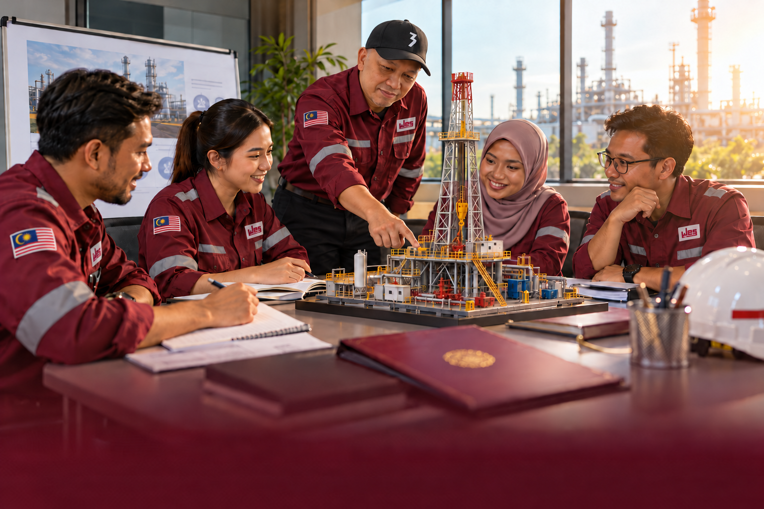 Employees learning together during a workplace training session